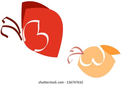 Ilustración vectorial de dos mariposas