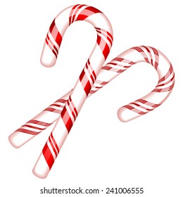 Vector illustration of two candy cane