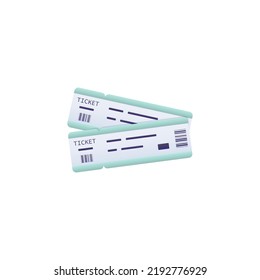 vector illustration two cartoon plane tickets on a white isolated background. travel and tourism, travel abroad, air travel