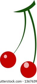 Ilustración vectorial de dos cerezas