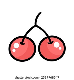 vector illustration of two cherries