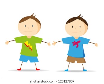 Vector Illustration of two children.