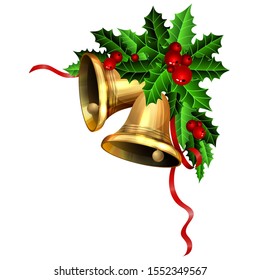 Vector Illustration of Two Christmas Bells