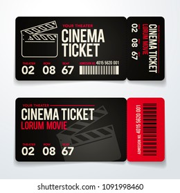 vector illustration two cinema tickets design template set