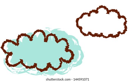 Vector illustration of two clouds