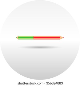 Vector illustration of a two color pencil shadow