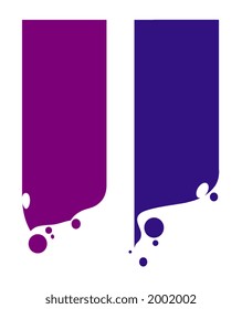 vector illustration of two colored brushstrokes