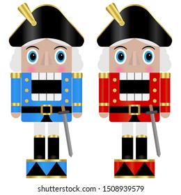 Vector illustration of a two colorful nutcrackers