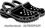Vector Illustration of Two Crocs Clogs in Black and White