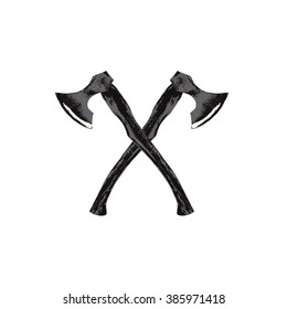 A vector illustration of two crossed axes. Crossed Axes Silhouette
