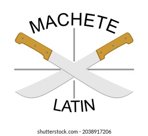 Vektorgrafik von zwei gekreuzten maschineten Ingwer auf weißem Hintergrund. Logo. Flache Illustration