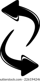 vector illustration of two curved arrows indicating the right and left sides
