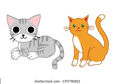 Vector illustration of two cute Cats