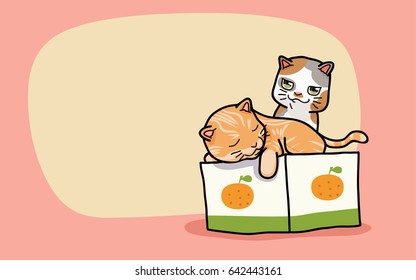 Vector illustration two cute cats, cartoon style. 