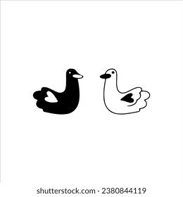 vector illustration of two cute doodle ducks
