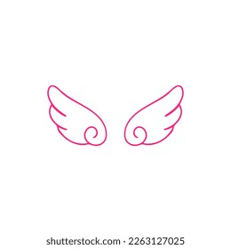 vector illustration of two cute wings