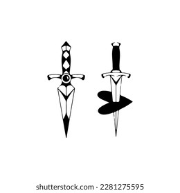 vector illustration of two daggers concept