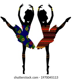 vector illustration of two dancers