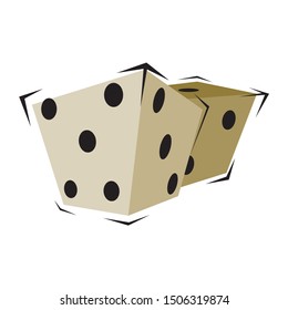 Vector illustration of two dice