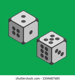 vector illustration of two dice that can be used in game development, motion graphics, or printed for posters, brochures.