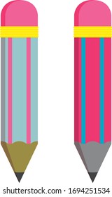ilustración vectorial para dos lápices de colores diferentes 