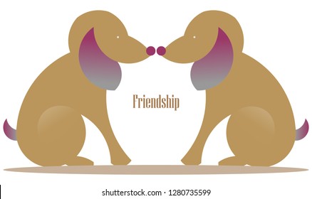 Vector illustration of two dogs , logo,vector logos