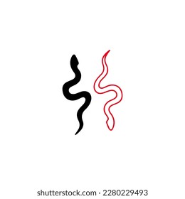 vector illustration of two doodle snakes