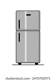 vector illustration of two door refrigerator in flat and minimalist style isolated on white background