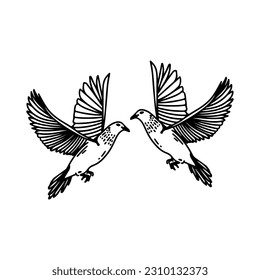 vector illustration of two doves