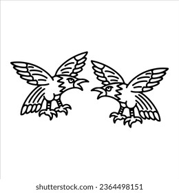 vector illustration of two eagles