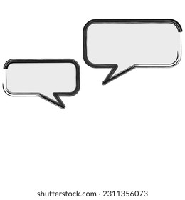 Vector illustration of two empty speech bubbles isolated on a white background