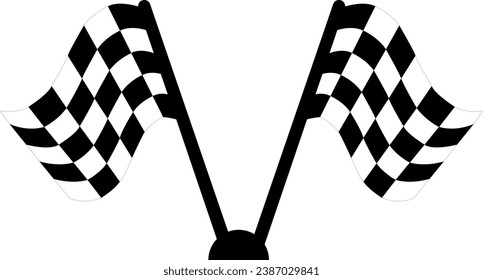 vector illustration of two finish flags on a transparent background