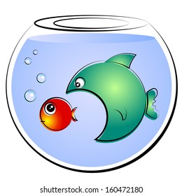 Vector illustration of two fish