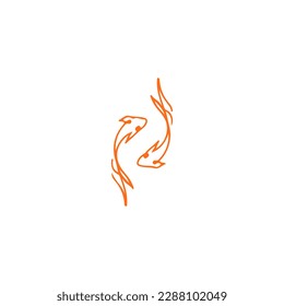 vector illustration of two fish line concept