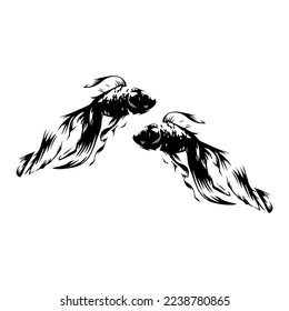 vector illustration of two fish silhouettes