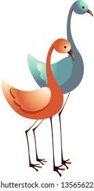 Vektorgrafik von zwei Flamingos
