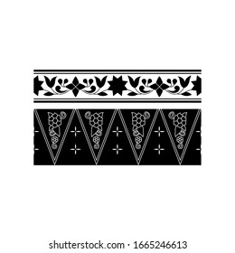 vector illustration of two floral patterns.