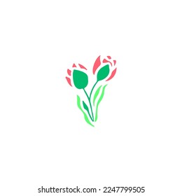 vector illustration of two flower stalks