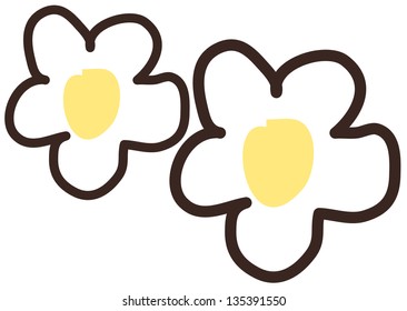 Vector illustration of two flowers