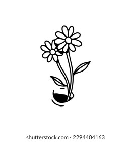 vector illustration of two flowers concept