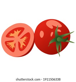 Vector Illustration Two fresh tomatos