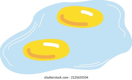 Vektorgrafik. Zwei frittierte Eier