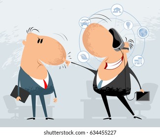 Vector illustration of a two funny businessmen