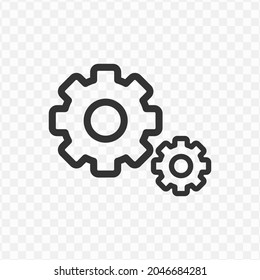 Vector illustration of two gears icon in dark color and transparent background(png). - Powered by Shutterstock - Get 15% off with code: PIKWIZARD15