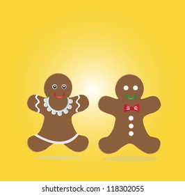 vector illustration of two gingerbread cookies