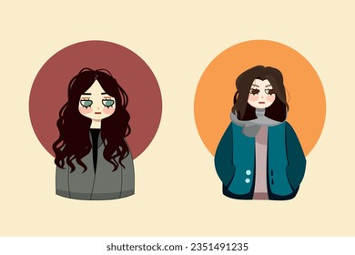Ilustración vectorial de dos niñas