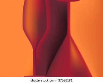 vector illustration of two glasses of wine. drawn with gradient mesh