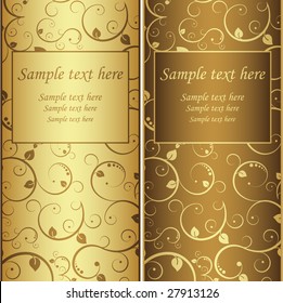 Vector illustration. Two gold backgrounds.