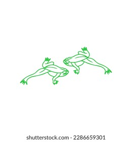 ilustración vectorial de dos ranas verdes