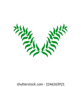 vector illustration of two green leaves